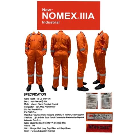 Wearpack Extinguisher Coverall Anti Fire New Nomex Iiia Orange Shopee