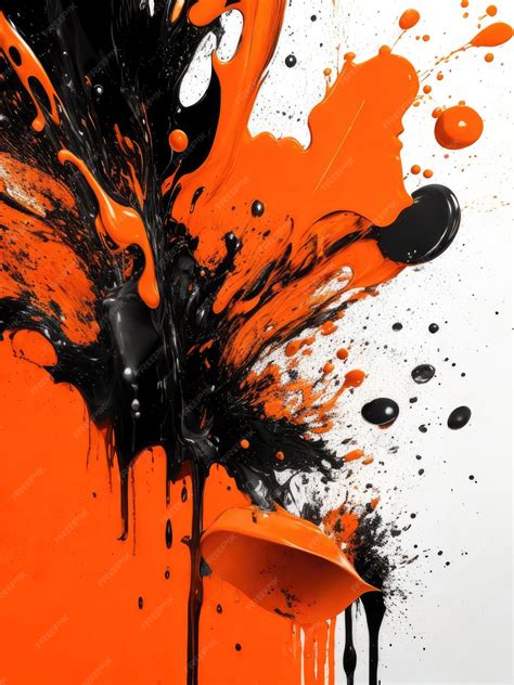 Premium Photo Orange Splash Paint