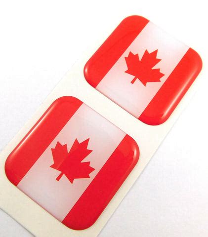 Canada Flag Square Domed Decal car Bike Gel Stickers 1.5" 2pc – Car ...