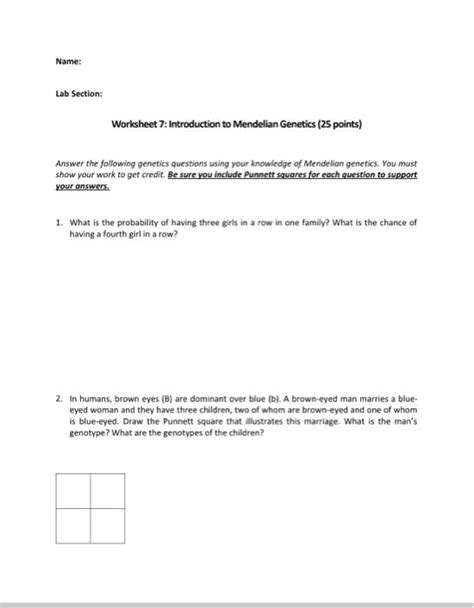 Solved Name Lab Section Worksheet 7 Introduction To Chegg