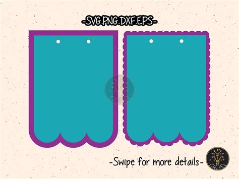 Banner Bunting Template Scallop Pennant Layered Svg Cut File Etsy