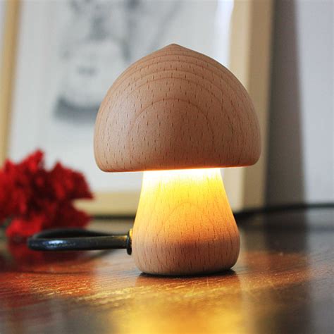 Mushroom Lamp Beech Wood Plug In 3 Styles ApolloBox