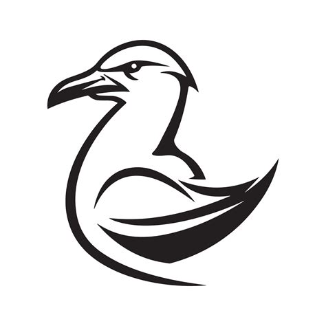 Albatross Bird Logo Image Design Black Stock Image on white background ...