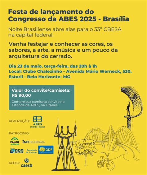 Lançamento CBESA 2025 Brasília 33º Congresso Brasileiro de