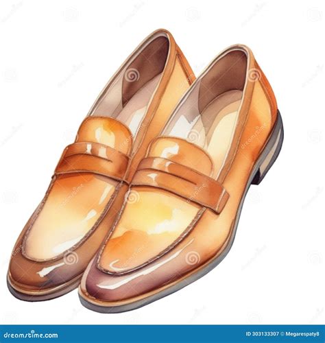 Loafer Shoes Watercolor Illustration Stock Image Illustration Of