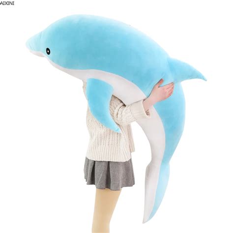 1pcs 50 140cm Giant Dolphin Plush Toys Stuffed Dolls Animal Pillow