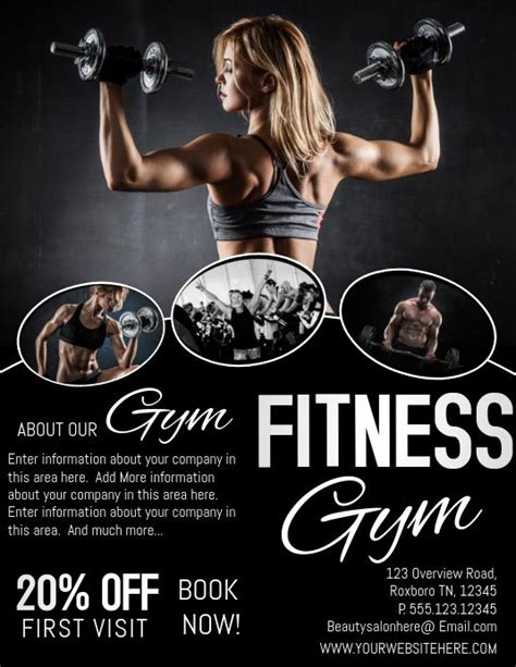 Fitness Workout Posters Gym Poster Fitness Flyer