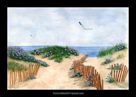 Beach Scene - Watercolor by Saintbirdy on DeviantArt