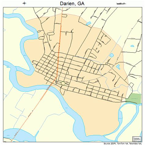 Darien Georgia Street Map 1321716