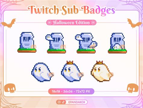 Pixel Ghost Twitch Badges Cute Ghost Sub Badges Ghost Streaming