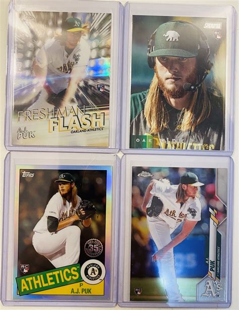 A J Puk Lot Oakland Athletics Rc Topps Chrome Stadium Club Ebay