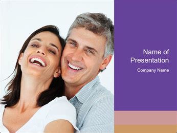 A Man And Woman Are Smiling For The Camera Business Card Template