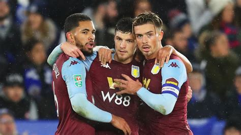 Douglas Luiz Frederic Guilbert Jack Grealish Aston Villa At Leicester