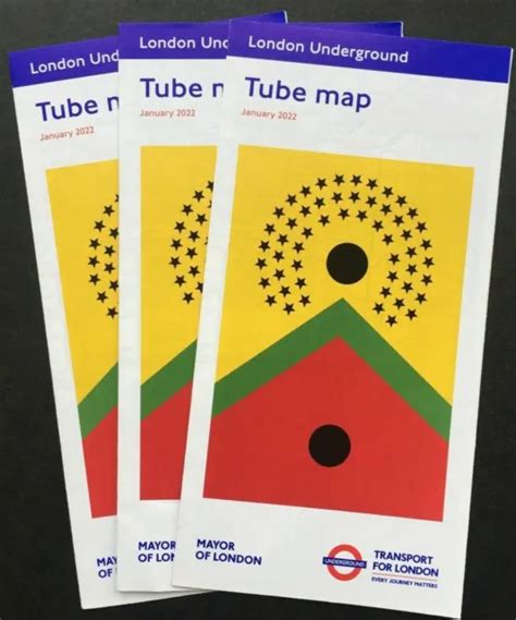 LONDON UNDERGROUND TUBE Map X 3 TFL JAN 2022 Northern Line Bank