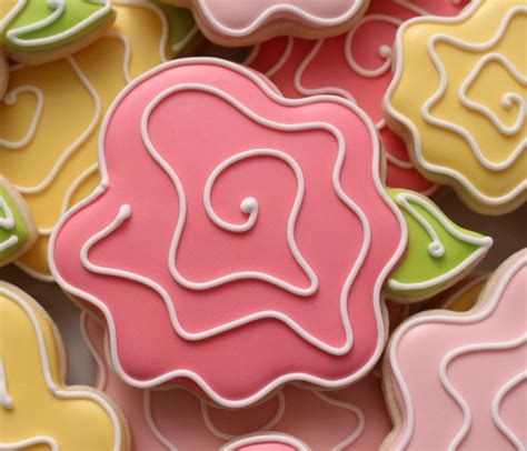 Easy Decorated Rose Cookies The Sweet Adventures Of Sugar Belle