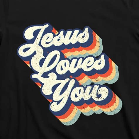 Jesus Loves You Retro Vintage Style Graphic Design Womens T Shirt Teeshirtpalace