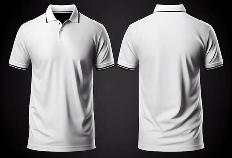 Blank Collared Shirt Mock Up Template Front And Back View Isolated On