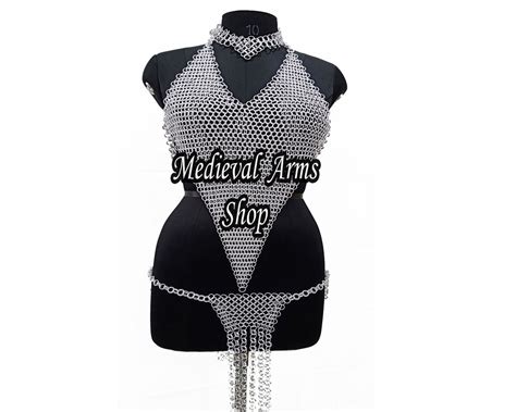 Chainmail Bikini Aluminum Butted Ring Stylish Top And Skirt With