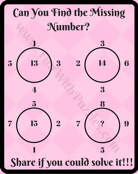 Maths Logic Circle Puzzle Questions And Solutions