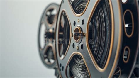 Vintage Film Reel in Close-up, Industrial Background. Cinema and ...