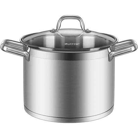 Duxtop Professional Stainless Steel Stock Pot with Glass Lid, Induction ...