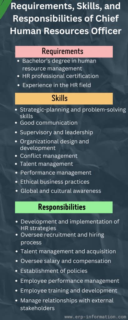 Chief Human Resources Officer Skills And Responsibilities