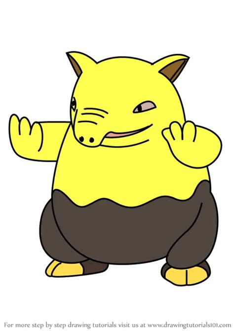 Learn How To Draw Drowzee From Pokemon Go Pokemon Go Step By Step