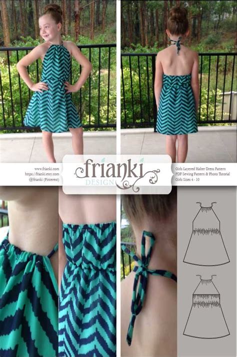 Girls Layered Halter Dress PDF Sewing Pattern And Photo Etsy