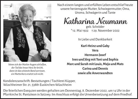 Traueranzeigen Von Katharina Neumann Wirtrauern