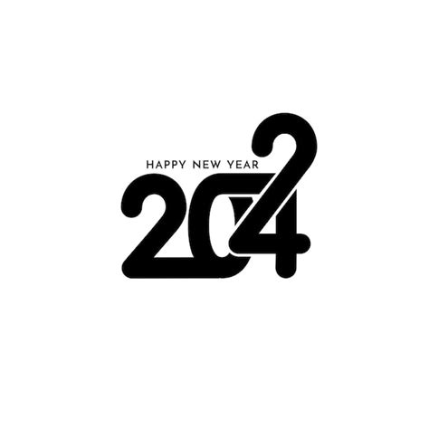 Free Vector Happy New Year 2024 Stylish Text Design On White