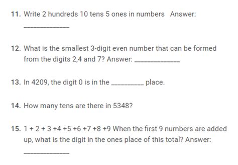 Number Upto 9999 Cbse Class 3 Mathematics Worksheet Olympiad Tester