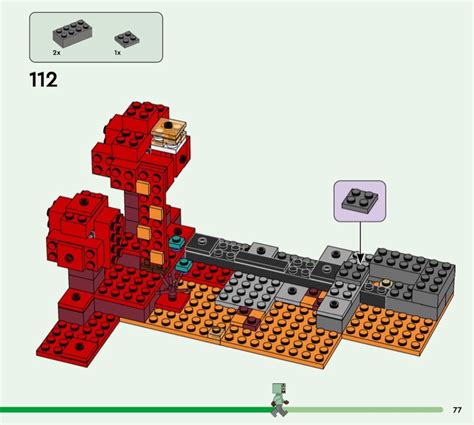 LEGO Instructions for set 21255 The Nether Portal Ambush, Minecraft - Minifig-scale