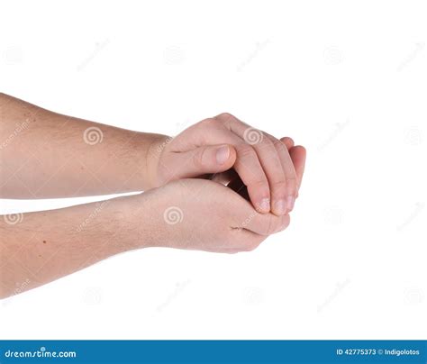 Open Palm Hand Gesture Of Male Hand Stock Image Image Of Finger