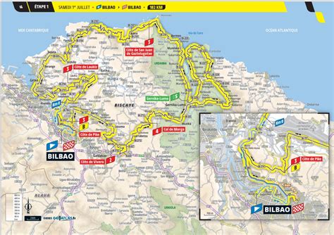 MAPAS Y RUTÓMETROS DEL GRAND DÉPART PAYS BASQUE 2023 Tour de France