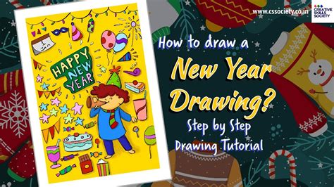 How To Draw New Year Drawing I Step By Step I Easy Drawing Tutorial