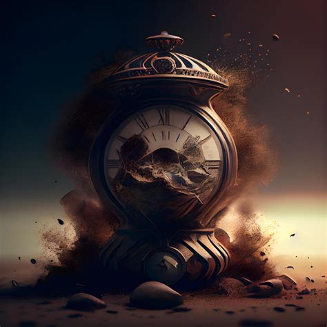 Old clock with dust and sand. Time concept. 3d rendering, Image ...