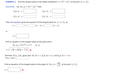 Solved Example 1 Find The Tangent Plane To The Elliptic