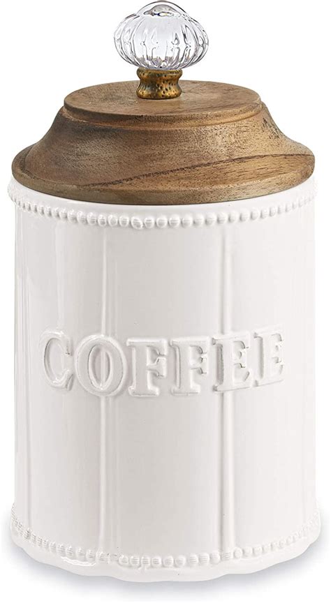 Mud Pie Ceramic Coffee Canister For Ground Coffee