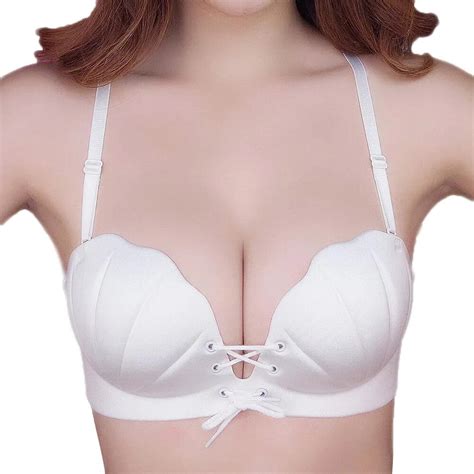 Sexy Shell Push Up Bras For Women Invisible Strapless Bra Adjustment Clear Back Straps Underwear