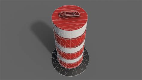 Traffic Drum Barrel Red D Model By Daiklord