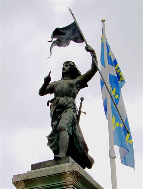 Joan Of Arc Banner Joan Of Arc Statue In Compiegne France Saint