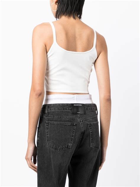 Alexander Wang Scoop Neck Cropped Tank Top White Farfetch