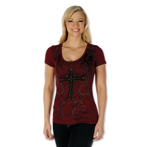 Celtic Cross Burgundy Top Dark Magenta