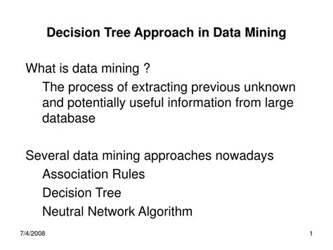 Ppt Decision Tree Approach In Data Mining Powerpoint Presentation