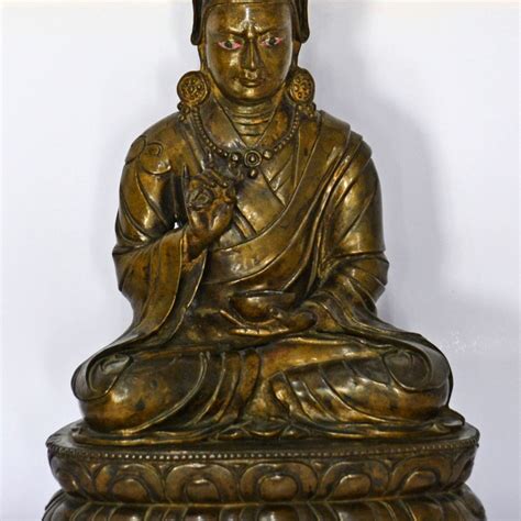 Asian Antiques 12 Old Tibetan Buddhism Bronze Gilt Guru Padmasambhava