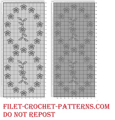 Filet Crochet Table Runner With Flowers Free Pattern Free Filet