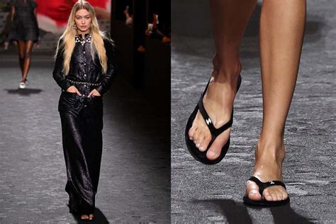 Gigi Hadid Walks The Spring 24 Chanel Runway In Flip Flops Footwear News