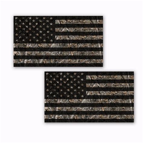 Camo American Flag Stickers Woodland Camouflage in Packs of 2 | Etsy