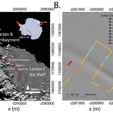 A Subsection Of Modis Moa Mosaic Detailing The Larsen C Ice Shelf