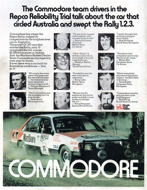 1979 Vb Holden Commodore Malboro Hdt Peter Brock Repco Reliability